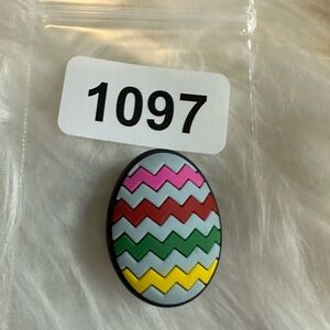 🌈 10/$5 croc charm Colorful Chevron Pattern Egg